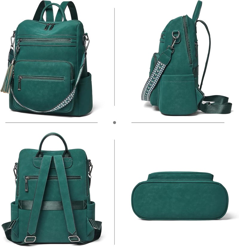 Shrrie Backpack Purse for Women Leather Fashion Designer Travel Backpack Convertible Shoulder Satchel Bag for College Work - Image 2